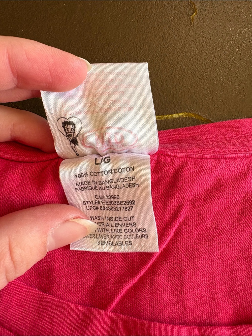 Betty Boop Hot Pink Graphic Tee - Picture 3 of 6